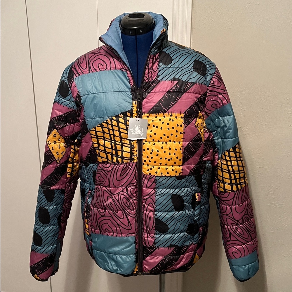 Disney Nightmare Before Christmas Sally Reversible Puffer Jacket Size M NWT - Picture 2 of 12